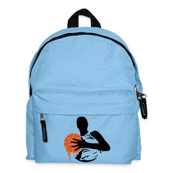 A basketball player with a basketball - Kids' Backpack - light blue - Front