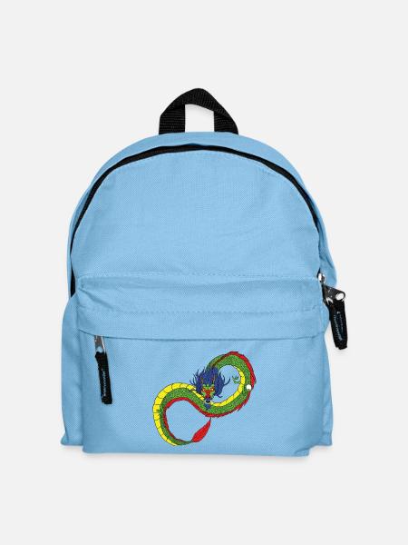Drachen - Unendlichkeit - chinesischer Drache - Kinder Rucksack - Hellblau