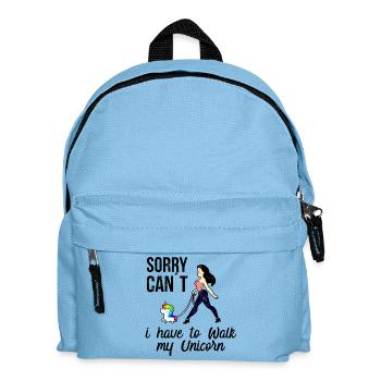 Funny Unicorn Shirt Walk Sorry Geschenk Einhorn - Kinder Rucksack - Hellblau - Vorne