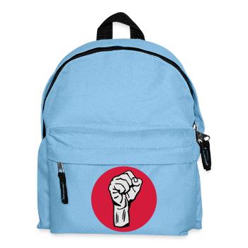Poing - Protestation - Démocratie - Sac à dos Enfant - bleu clair - Devant