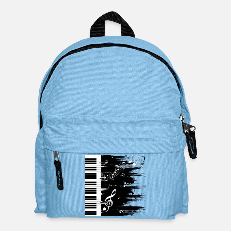 Klavier Musik black & white Geschenk - Kinder Rucksack - Hellblau