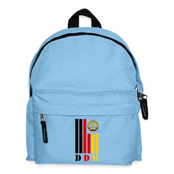 DDR Balken mit Nationalfarben / Geschenk Ostalgie - Kinder Rucksack - Hellblau - Vorne