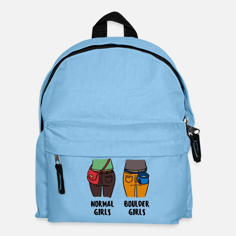 Boulder Boulderer Klettern Bergsteigen Lustig - Kinder Rucksack - Hellblau