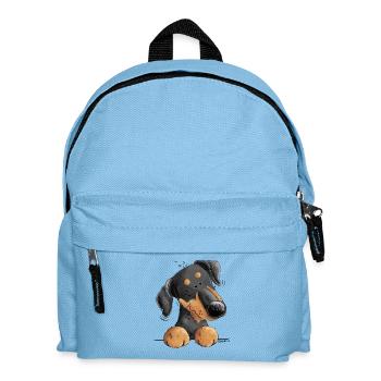 Funny Doberman Or Pinscher I Dog Cartoon - Kids' Backpack - light blue - Front