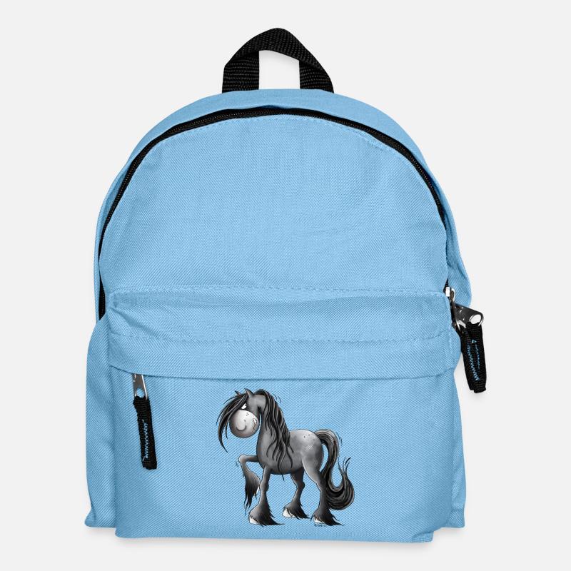 Cheval Grumpy I Bande Dessinée Pour Cavalier - Sac à dos Enfant - bleu clair