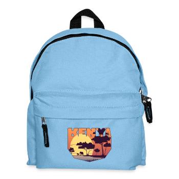 Kenya design with landscape / gift - Kids' Backpack - light blue - Front