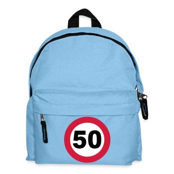 50.Geburtstag , 50 Jahre , Verkehrsschild 50 (25) - Kinder Rucksack - Hellblau - Vorne