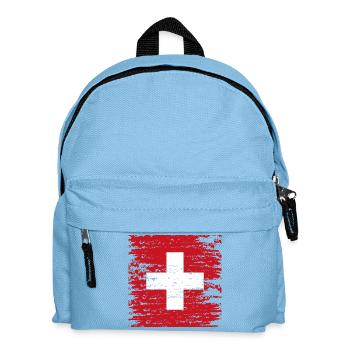 Red Textured Swiss Cross - Kids' Backpack - light blue - Front