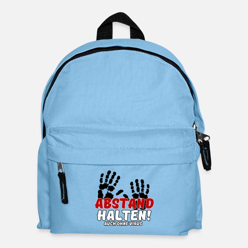 Abstand halten Virus Pandemie Spruch - Kinder Rucksack - Hellblau
