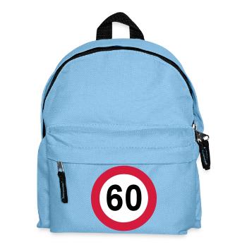 60.Birthday , 60 years , Traffic sign (25) - Kids' Backpack - light blue - Front