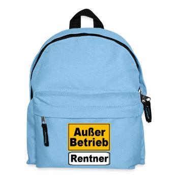 Rente Rentner Rentnerin Rentner außer Betrieb(25) - Kinder Rucksack - Hellblau - Vorne