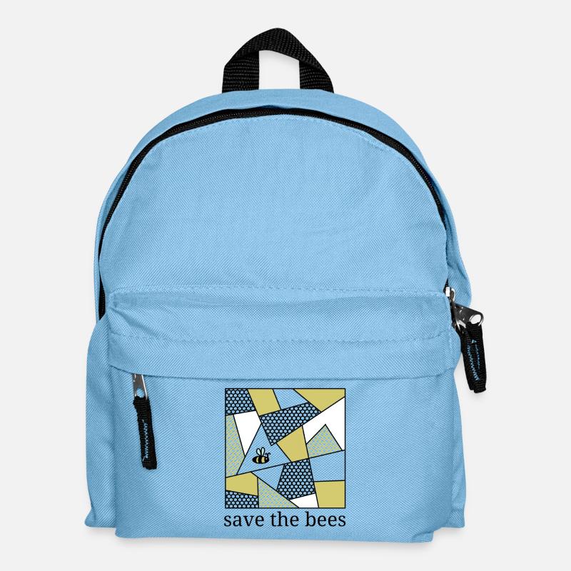 Save the bees yellow mosaic - Kinder Rucksack - Hellblau