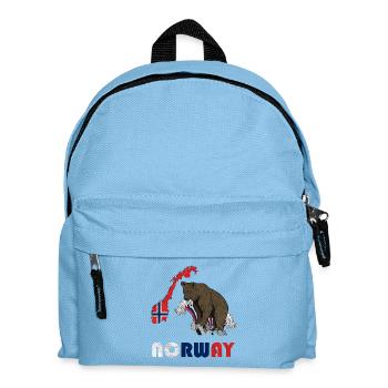 Norway bear design with map and flag - Kids' Backpack - light blue - Front