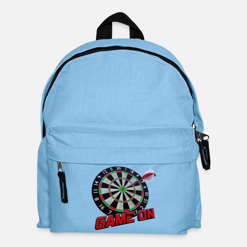 Dartscheibe - Bullseye - Game on - Kinder Rucksack - Hellblau