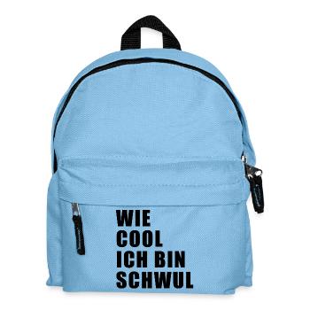Wie cool, ich bin schwul - Kinder Rucksack - Hellblau - Vorne