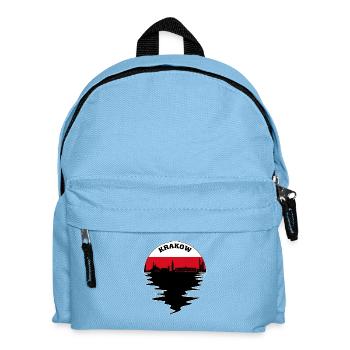 Krakau Polen Skyline Polnische Flagge Reisesouvenir - Kinder Rucksack - Hellblau - Vorne