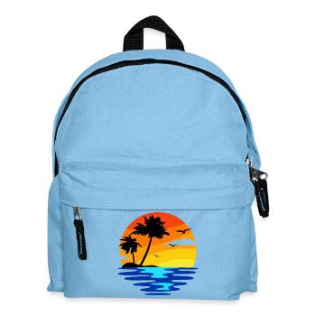 Urlaub Strand Strandurlaub Insel Meer Karibik - Kinder Rucksack - Hellblau - Vorne