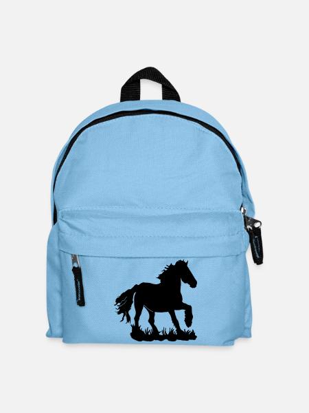 Friesians at a gallop - Kids' Backpack - light blue