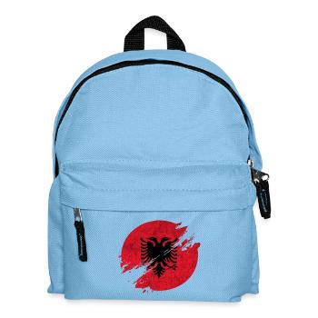 Albanien Vintage Kreis Flagge / Geschenk Tirana - Kinder Rucksack - Hellblau - Vorne