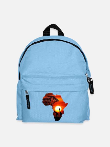 Kontinent Afrika Safari - Kinder Rucksack - Hellblau