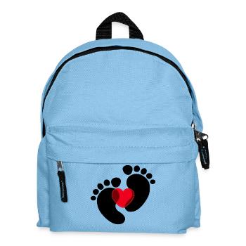 Heart Pregnant Baby Feet - Kids' Backpack - light blue - Front