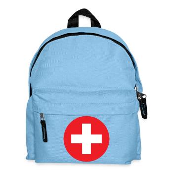 Red circle cross symbol - Kids' Backpack - light blue - Front