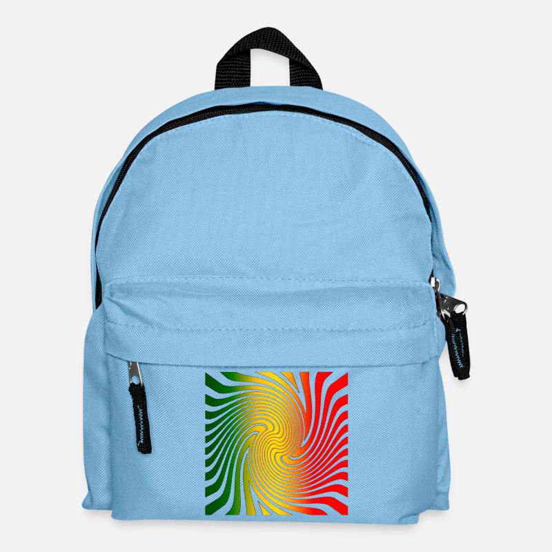 Psychodelisches Spiraldesign mit Regenbogenfarben - Kinder Rucksack - Hellblau