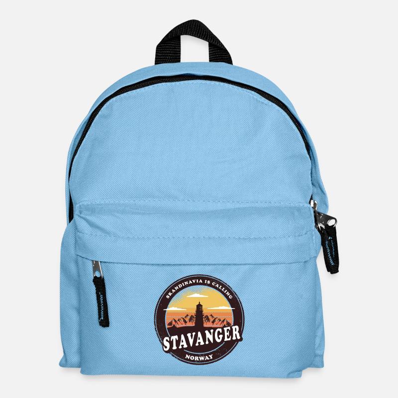 Stavanger Leuchtturm Norwegen Design - Kinder Rucksack - Hellblau