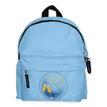 Frohes Neues Jahr Schriftzug Sektgläser Dekoration - Kinder Rucksack - Hellblau - Vorne