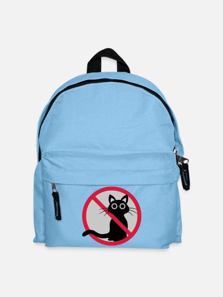 Katze verboten Schild - Kinder Rucksack - Hellblau