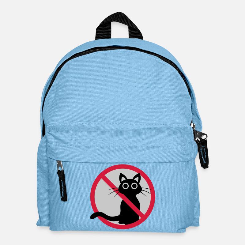 Katze verboten Schild - Kinder Rucksack - Hellblau