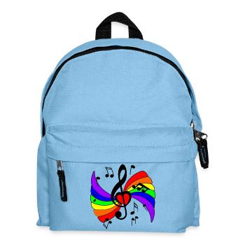 Music key with rainbow and music notes - Kids' Backpack - light blue - Front