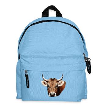 süße tierdesigns mädchen, kuh beige, rustikal - Kinder Rucksack - Hellblau - Vorne