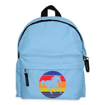 Islandpferde Pferdeliebe Galopp Pferde Reiten - Kinder Rucksack - Hellblau - Vorne