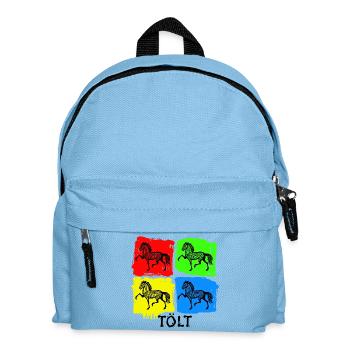 Horses Stallion Saying Icelandic Horses Horse Love Tölt - Kids' Backpack - light blue - Front