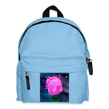 Rosa Tulpen blüten Aquarell Kunst - Kinder Rucksack - Hellblau - Vorne