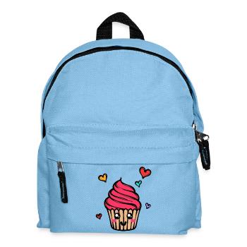 Süßigkeiten Lecker Naschen Backen Cupcake Herz - Kinder Rucksack - Hellblau - Vorne