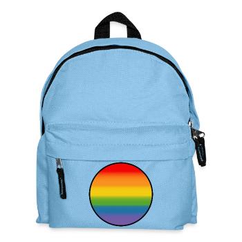 Regenbogen Verlauf Round white shirt - Kinder Rucksack - Hellblau - Vorne