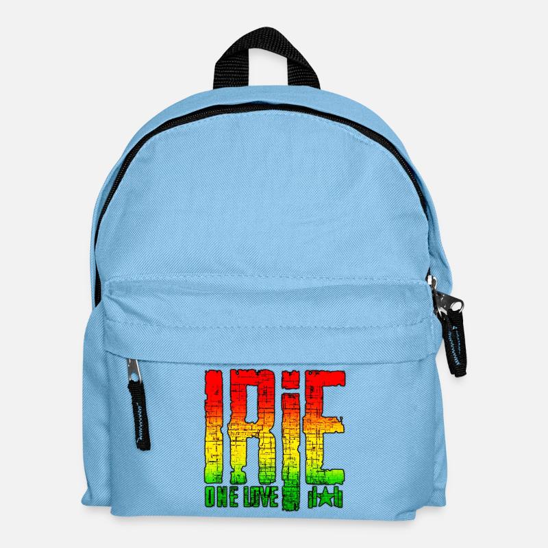 Reggae Peace Symbols on Graffiti Background - Kids' Backpack - light blue
