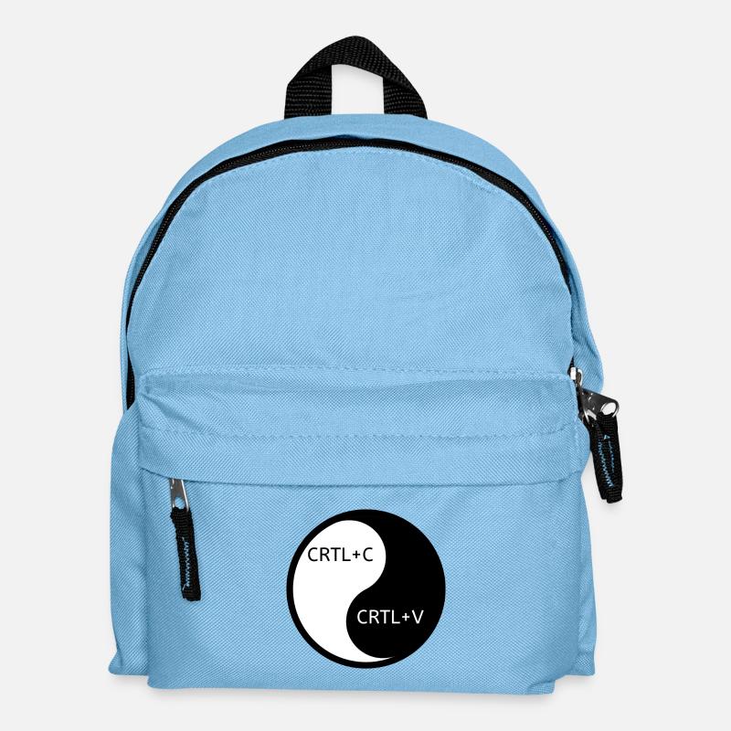Yin and Yang Computer Keyboard Art - Kids' Backpack - light blue