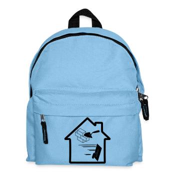 Maçon stuc outil logo maison bâtiment 2 - Sac à dos Enfant - bleu clair - Devant