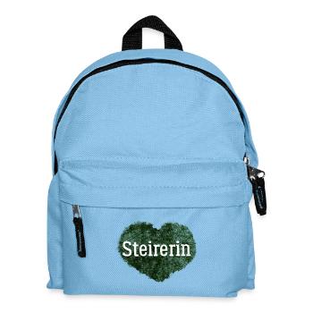 Steirerin, Steiermark, grünes Herz Österreichs - Kinder Rucksack - Hellblau - Vorne