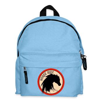 riding horse hobby sport horse love crest mane b - Kids' Backpack - light blue - Front