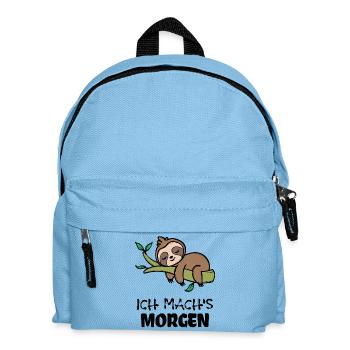 Sloth Sleeping Mammal Animal Statement Lazy - Kids' Backpack - light blue - Front