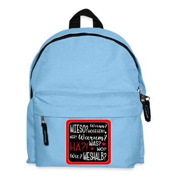 SCHULE - W-FRAGEN - DEUTSCHE GRAMMATIK - Kinder Rucksack - Hellblau - Vorne