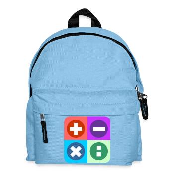 Logo mit vier Emblemen Farbe berechnen - Kinder Rucksack - Hellblau - Vorne