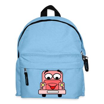 Voiture gaie avec visage rose - Sac à dos Enfant - bleu clair - Devant