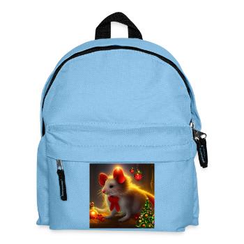Mignonne petite souris de Noël - Sac à dos Enfant - bleu clair - Devant