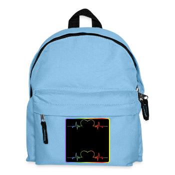 NAMENSSCHILD - SELBST GESTALTEN - REGENBOGENFARBEN - Kinder Rucksack - Hellblau - Vorne