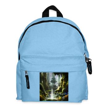 Fantasy landscape in the morning. - Kids' Backpack - light blue - Front